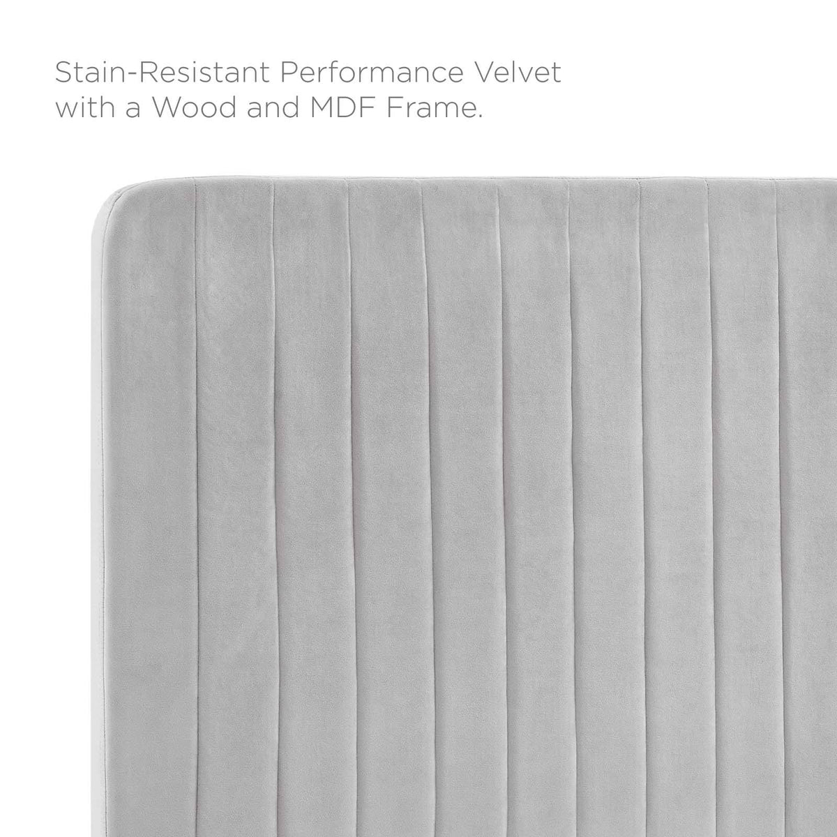 Light Gray Velvet Full/Queen Headboard U904