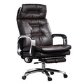 Office Chair with Footrest Ergonomic Executive Reclining Genuine Leather Desk Chair R41894