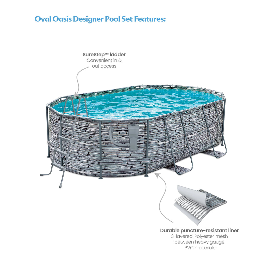 16 ft Oval Above Ground Frame Swimming Pool F2662