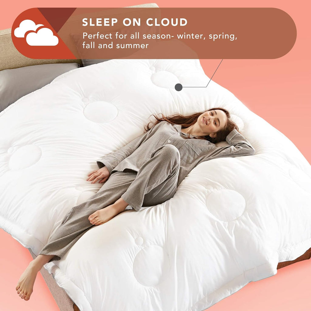 White Lyocell Eucalyptus Full Queen Comforter X3099