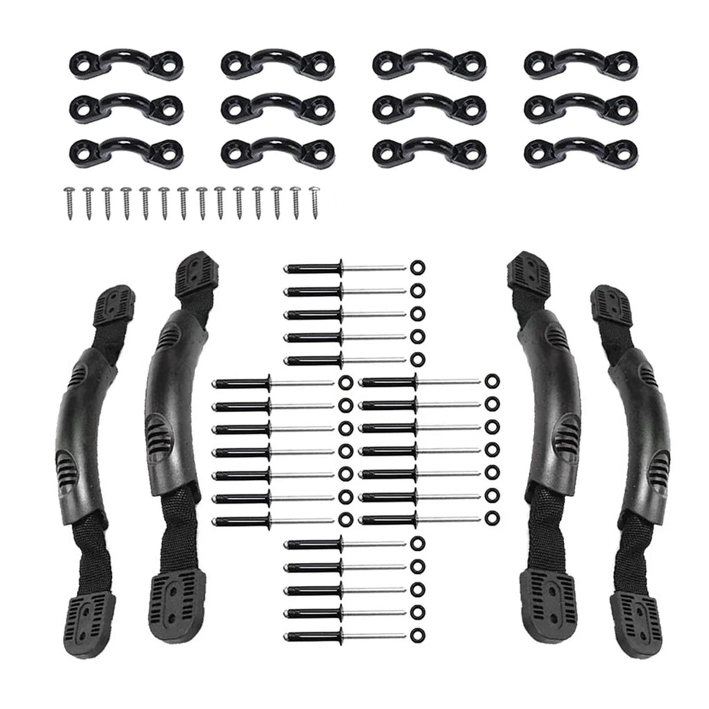 Black Kayak Carry Handles with Screws Pad Eye A507