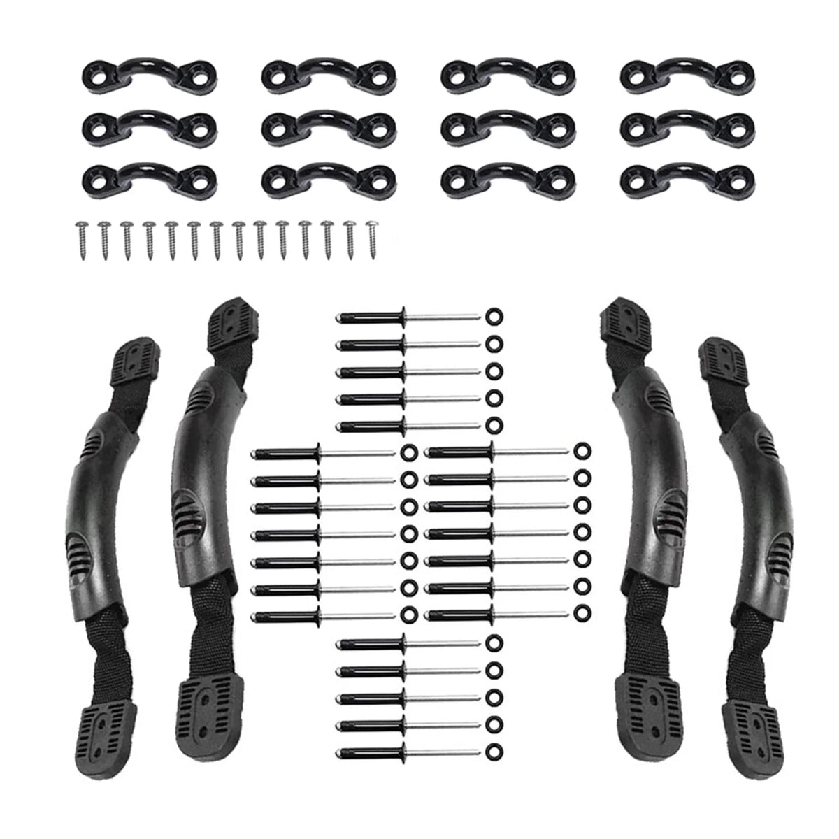 Black Kayak Carry Handles with Screws Pad Eye A507