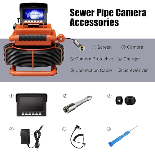 22mm 1000TVL HD Sewer Camera with 4.3" IPS Screen and 32GB Card D383185