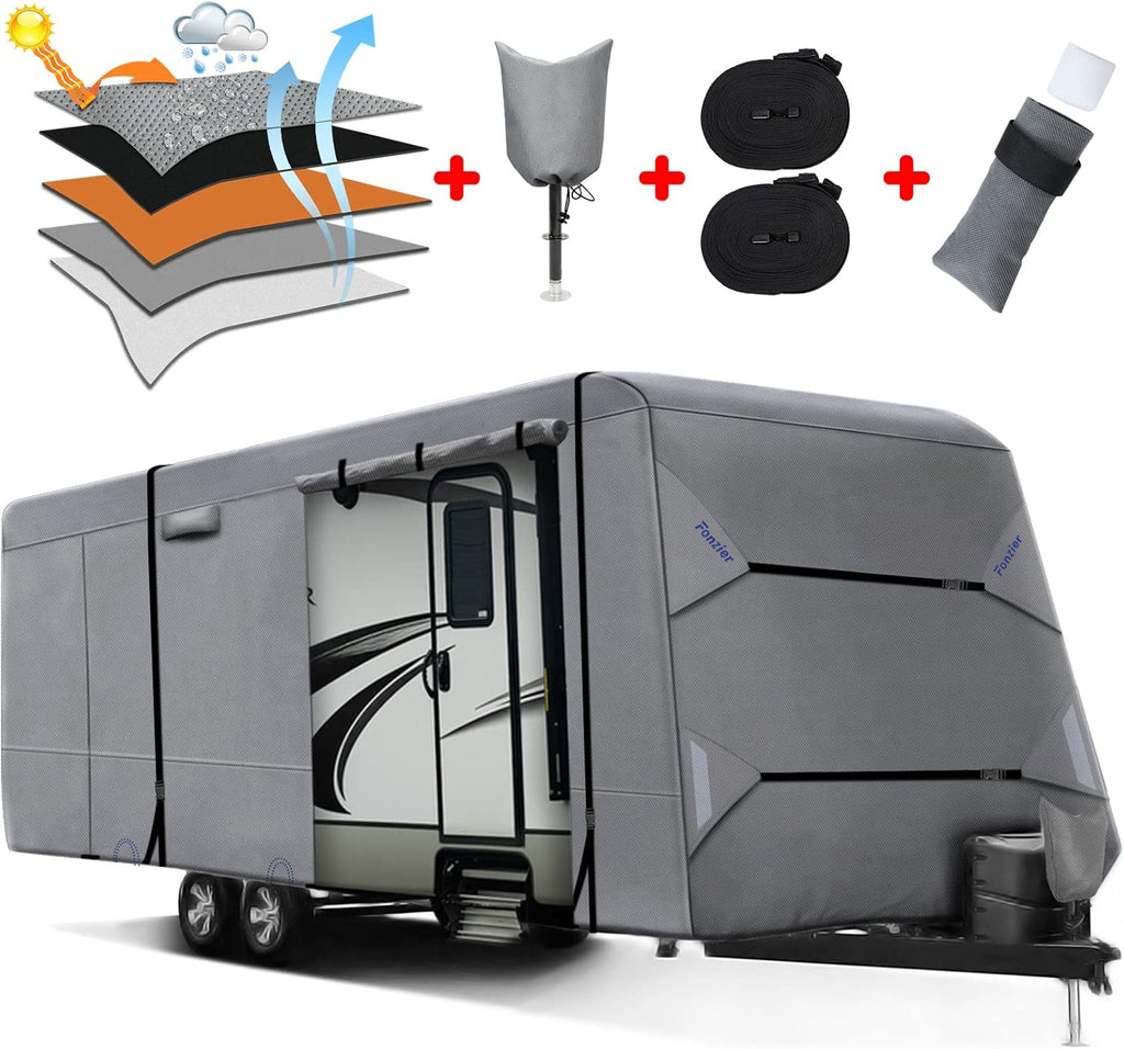 Heavy Duty 5 Layers Anti-UV Travel Trailer Cover 24'1 - 26' F4856