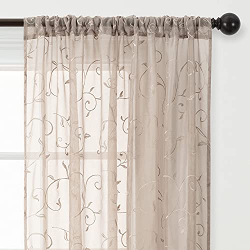 Navy Blue Sheer Curtains 52" x 108" 2 Panels T745