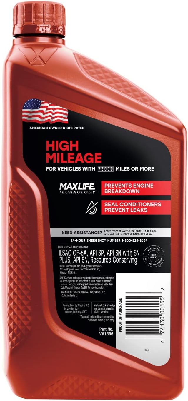 SAE 5W-30 Synthetic Blend Motor Oil 1 QT (Pack of 2) D463