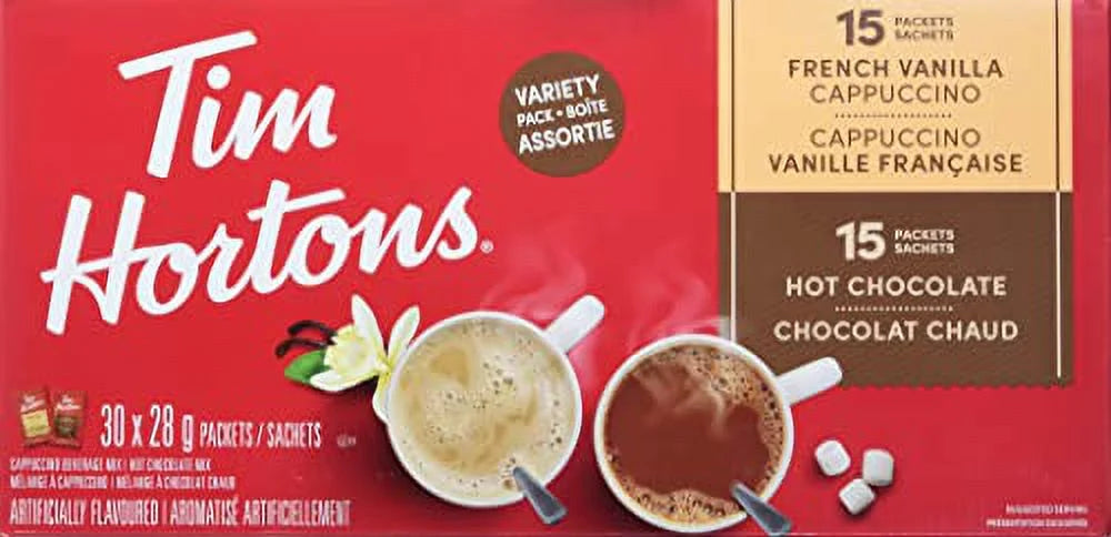 30x28g Hot Chocolate Assorted Variety, French Vanilla & Cappuccino T889291