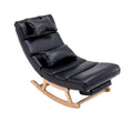 Black PU Upholstered Rocking Chair with Retractable Footrest G4504