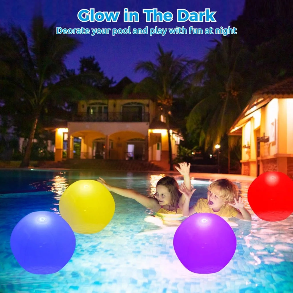 4 Packs Glow in the Dark Inflated Beach Balls J1872