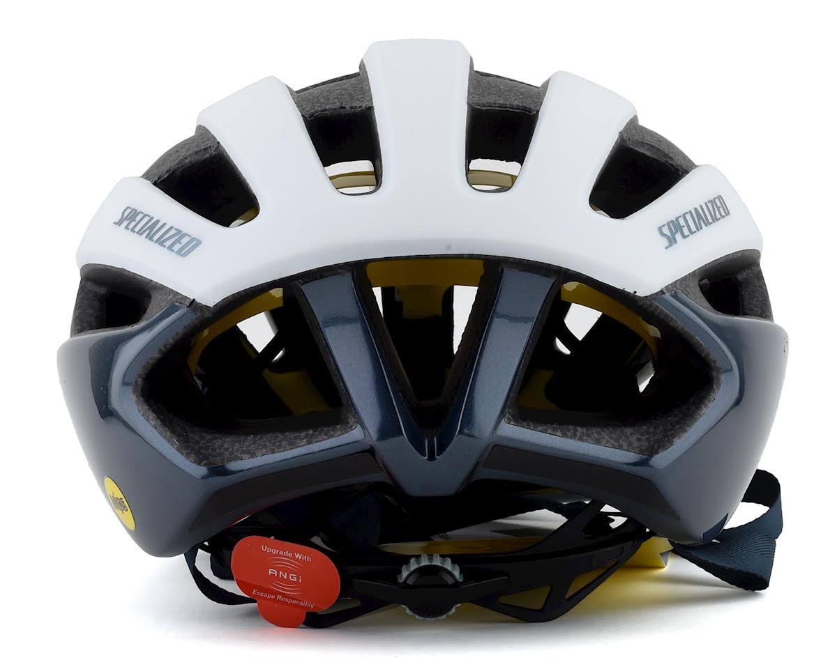 Satin White Gloss Ice Blue MIPS Helmet O2656