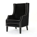 Black Traditional High Winged Back Club Chair W16574