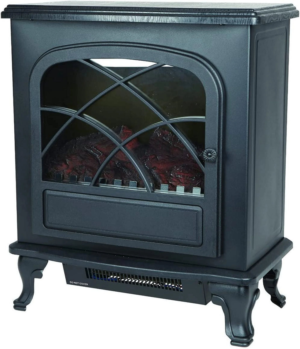 Black Infrared Electric Fireplace Stove Heater with Remote W542