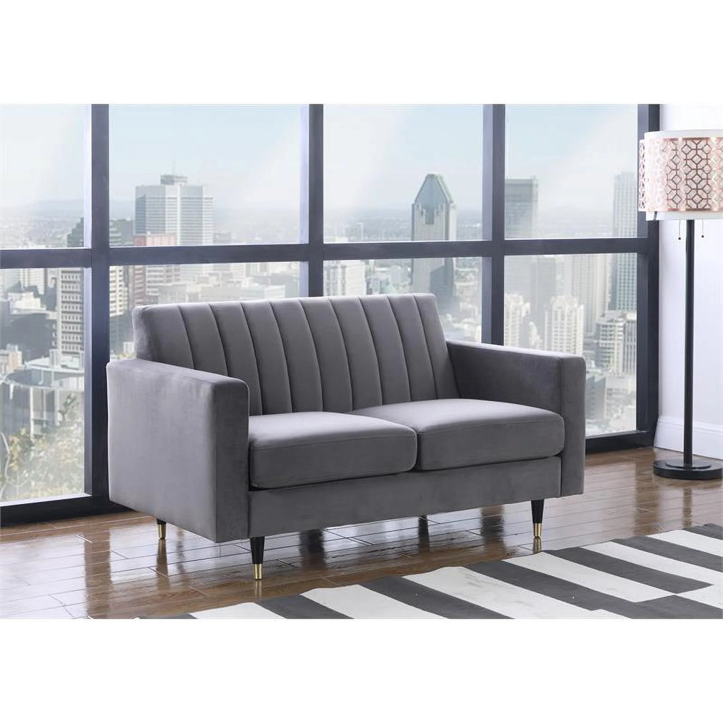 Contemporary Velvet Loveseat and Sofa Y408661