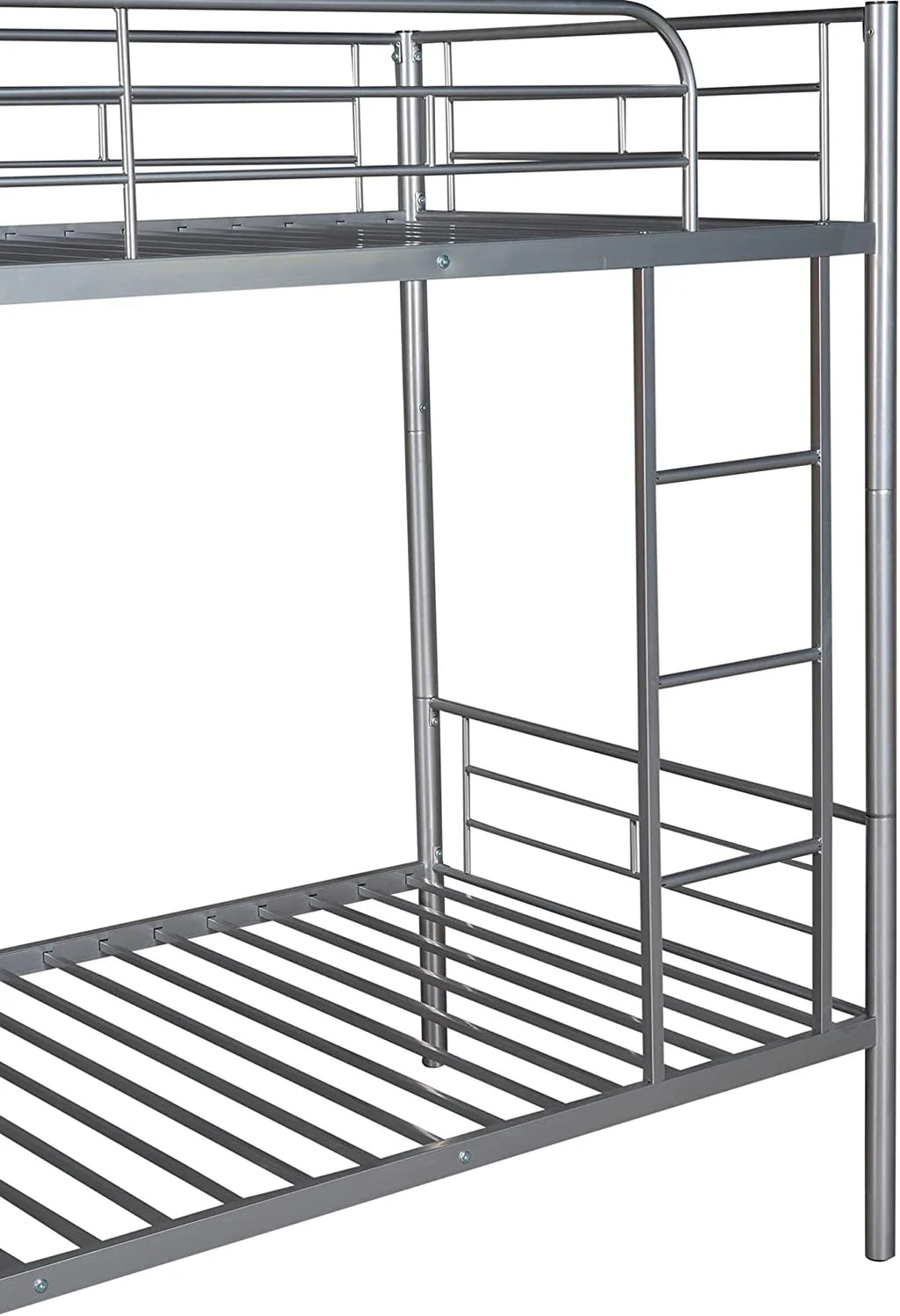 Twin Over Full Metal Bunk Bed with Ladder & Guardrail N896831