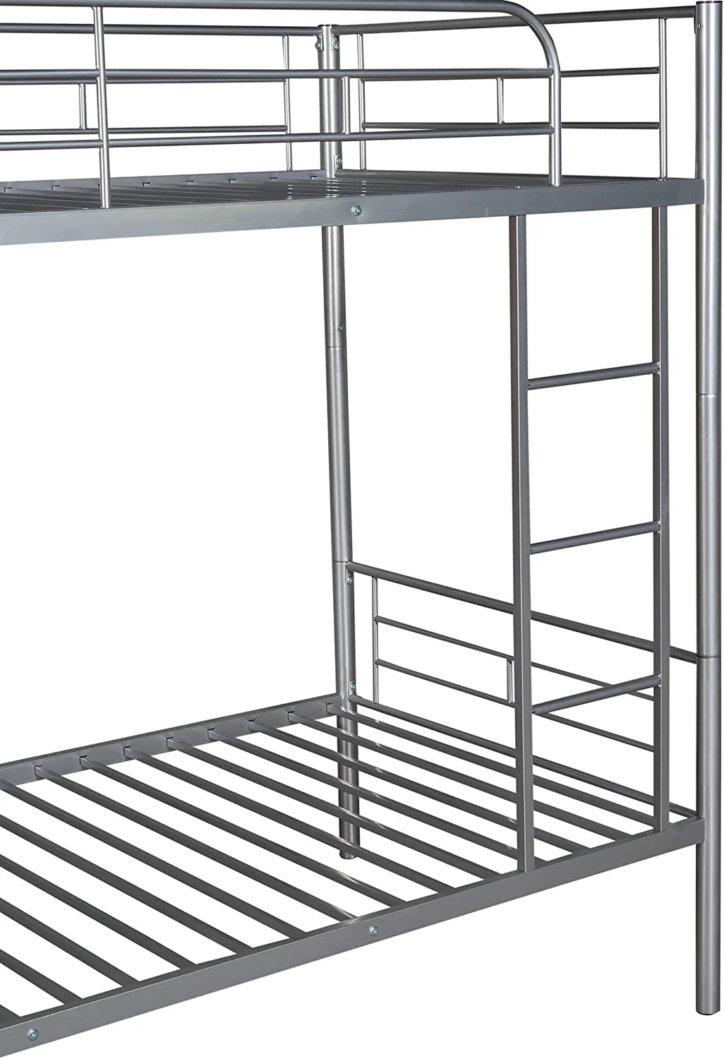 Twin Over Full Metal Bunk Bed with Ladder & Guardrail N896831
