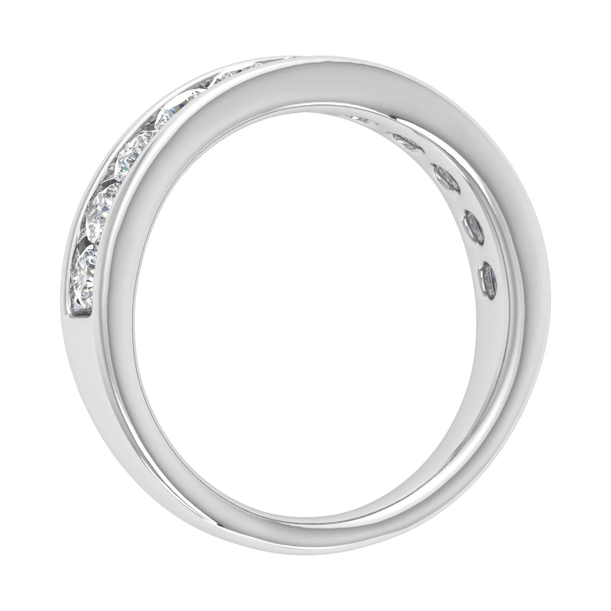 14K White Gold Diamond Wedding Band Ring H57260