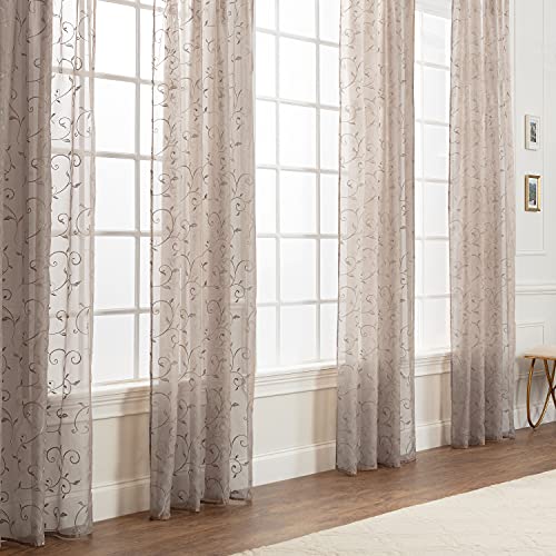 Navy Blue Sheer Curtains 52" x 108" 2 Panels T745