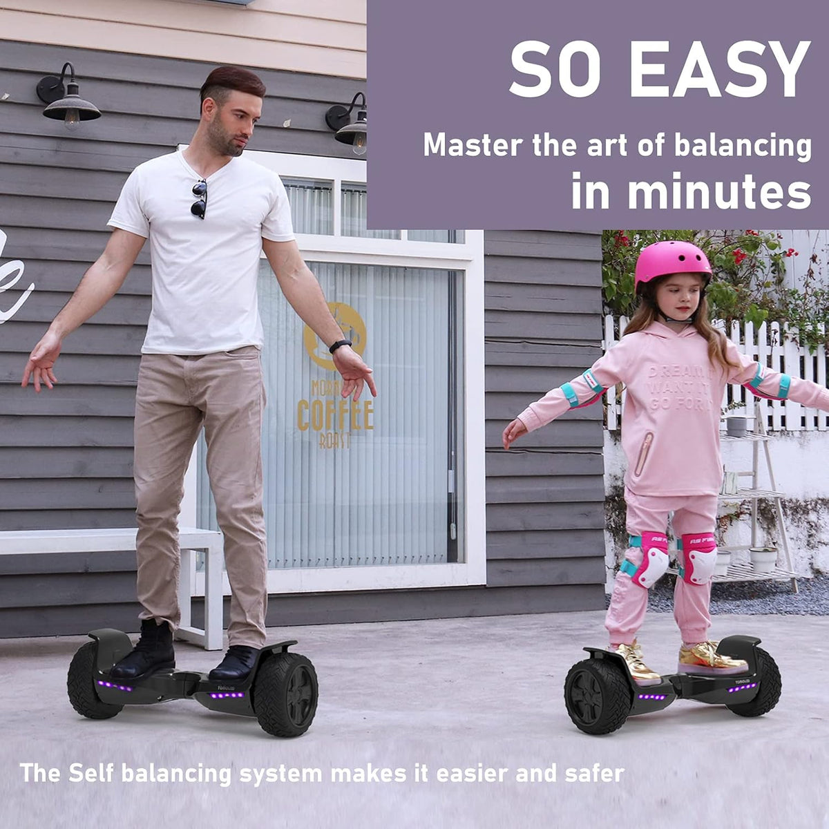 8.5 inches All-Terrain Self-Balancing Hoverboard with LED Lights and Bluetooth E6233