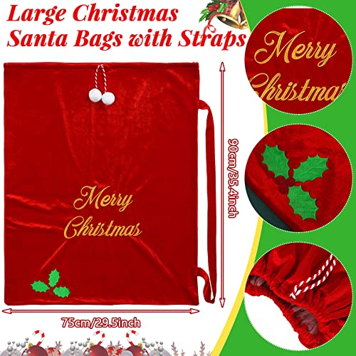 Burgundy Velvet Christmas Drawstring Gift Bags J514164