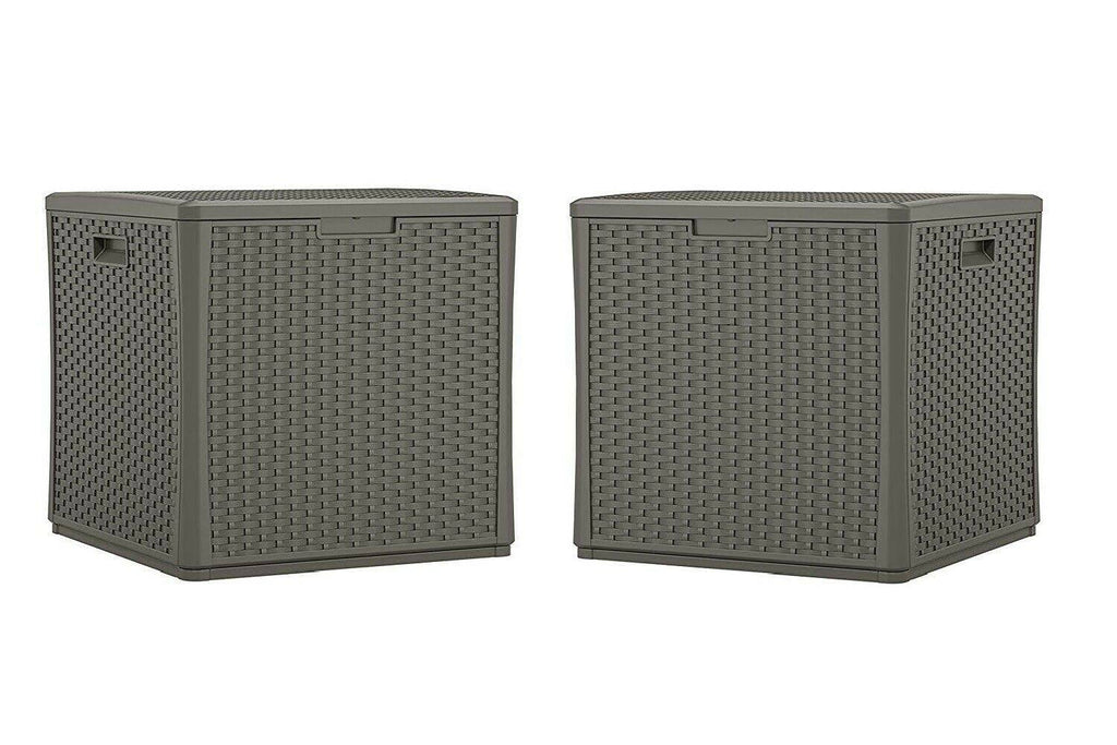 60 Gallon Resin Outdoor Storage Deck Box 2 Pack U3768