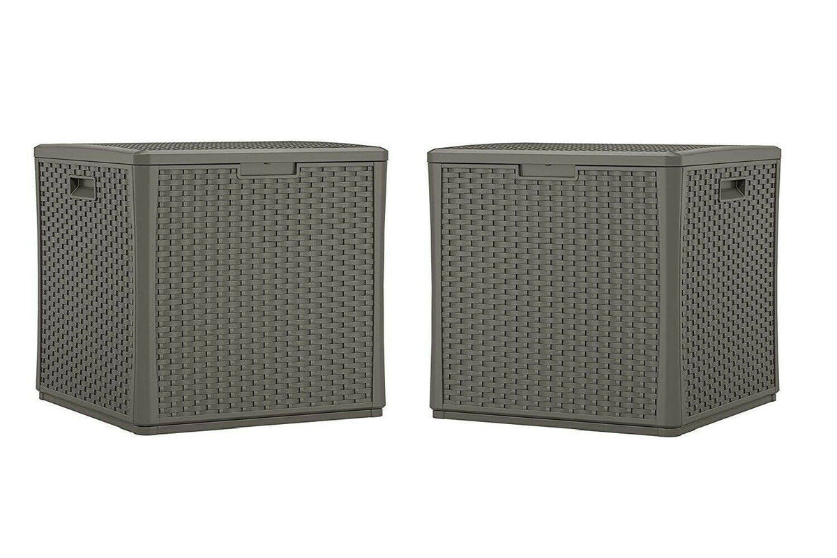 60 Gallon Resin Outdoor Storage Deck Box 2 Pack U3768