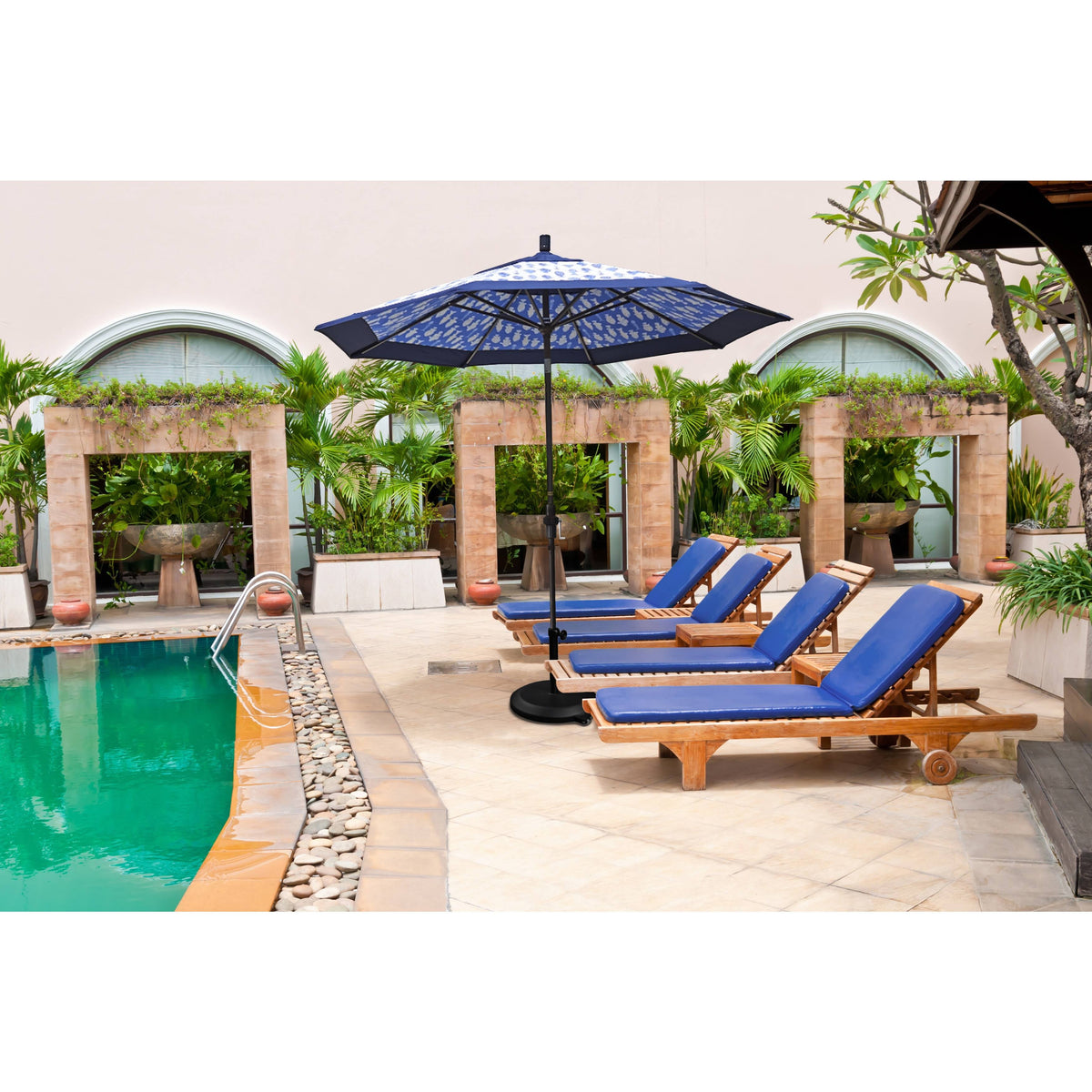 Bronze/Pacifica/Sapphire Aluminum Market Umbrella Y24220