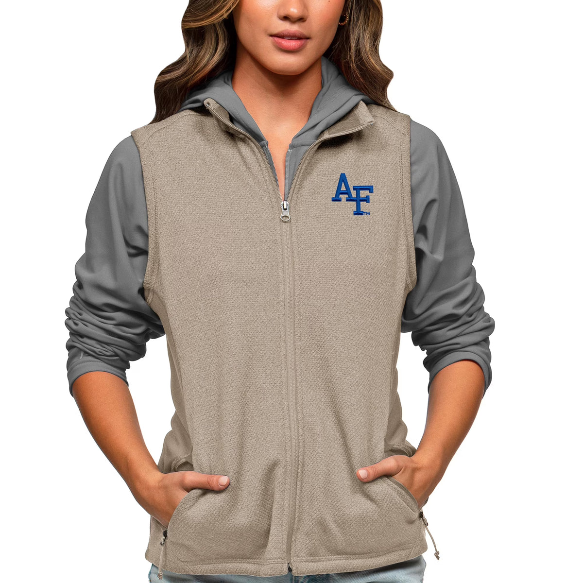 Oatmeal Full-Zip Vest Z839663