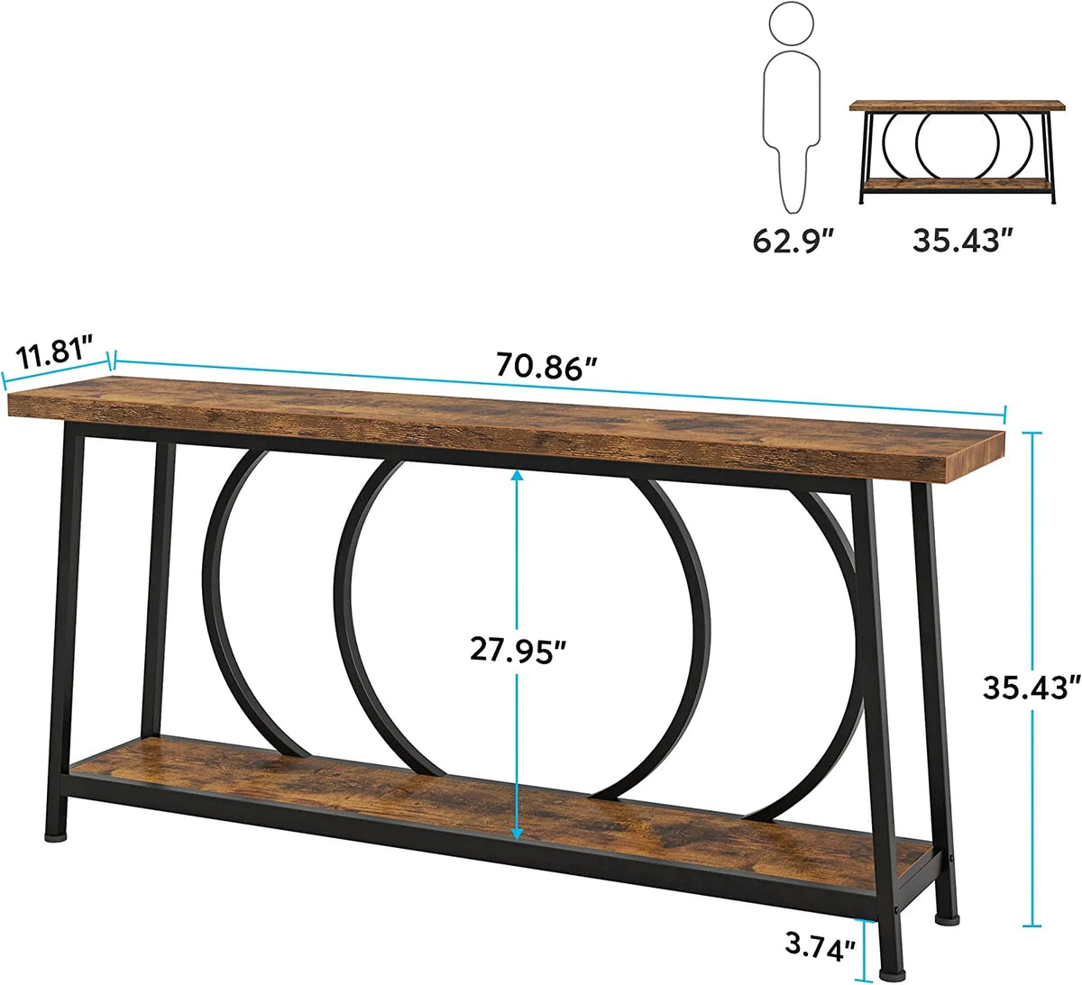 70.9 Inch Console Table with Storage W72432