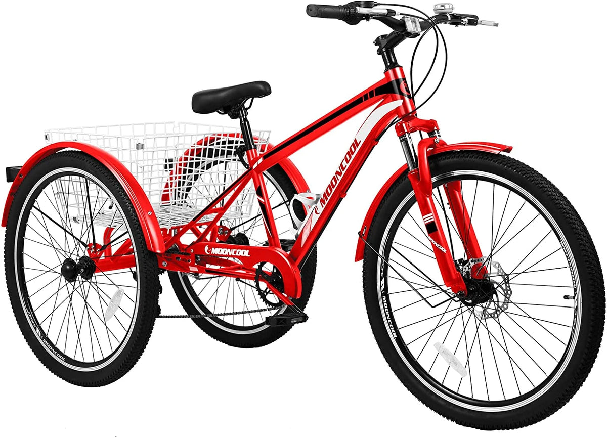 24/26/27.5 Inch 7 Speed Three Wheel Bike with Cargo Basket E815
