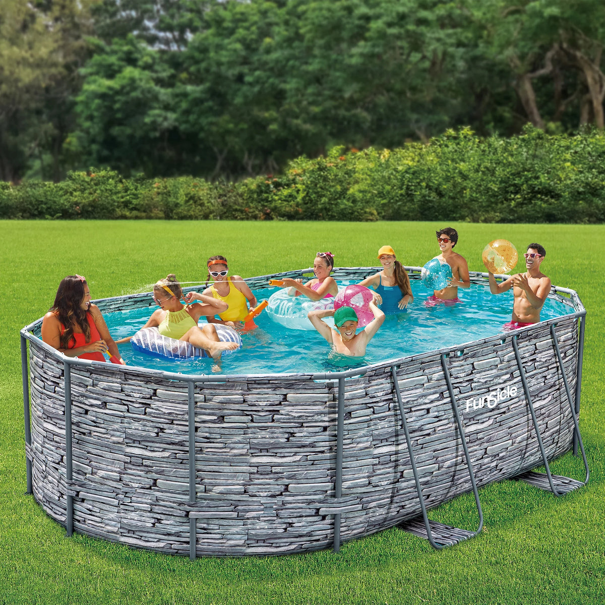 16 ft Oval Above Ground Frame Swimming Pool F2662