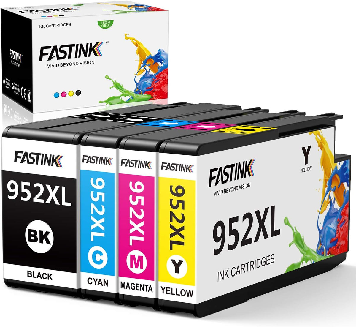 Compatible 952XL High Yield Ink Cartridges 4-Pack X513814