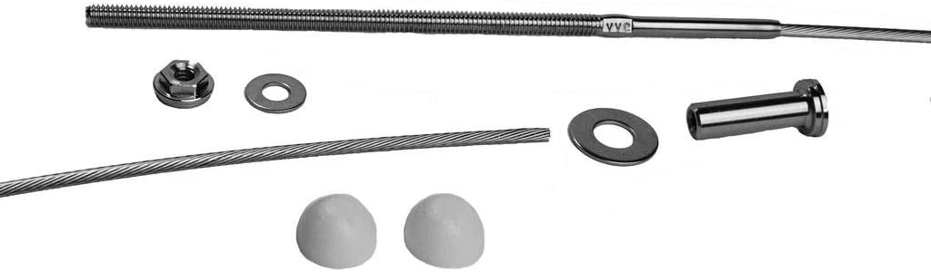 Stainless Steel Cable Railing Installation Kit for Deck Railing for 4x4 and 6x6 Posts, 1/8 Inch Cable, 25 Feet with Long Terminals and Stainless Chamfer Caps F464755