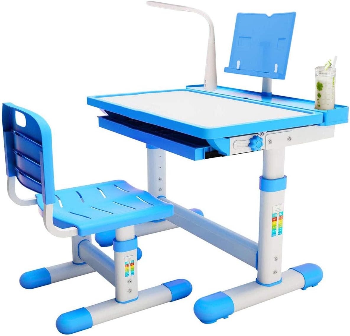 Blue Kids Desk and Chair Set with Drawer Storage E702462