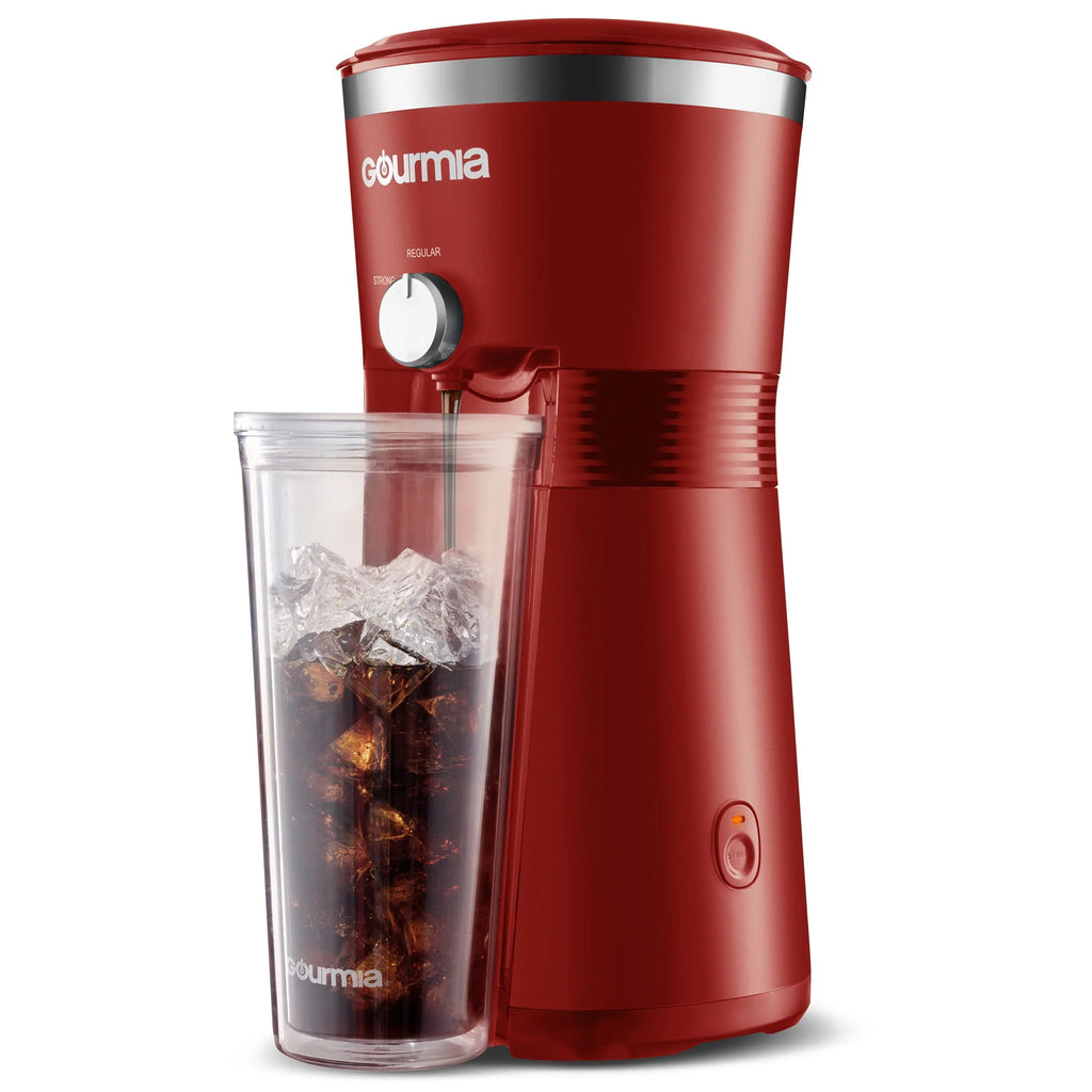 Red Iced Coffee Maker with 25 fl oz Tumbler N816367