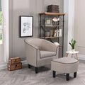 Beige Accent Chair with Ottoman R89097