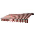 Black Frame Retractable Patio Awning 13 x 10 ft Multi Red Y65062