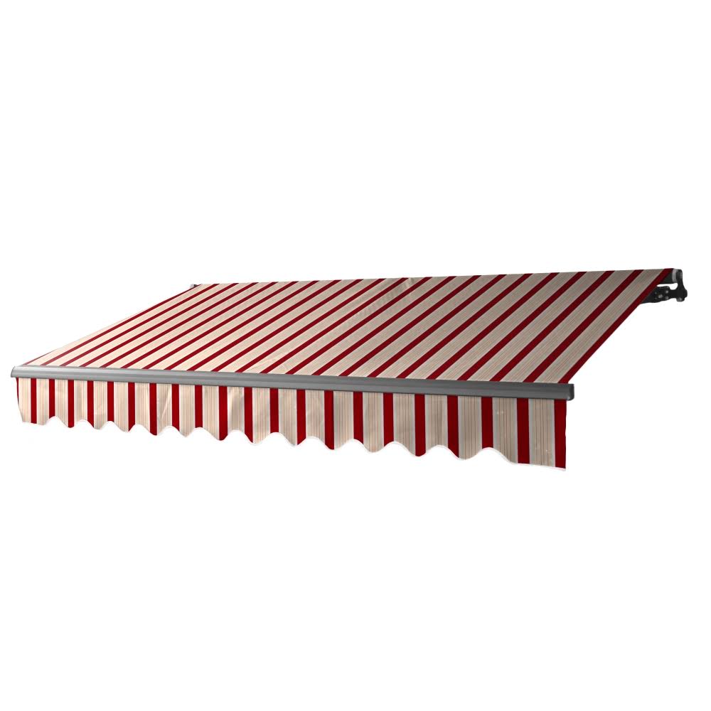Black Frame Retractable Patio Awning 13 x 10 ft Multi Red Y65062