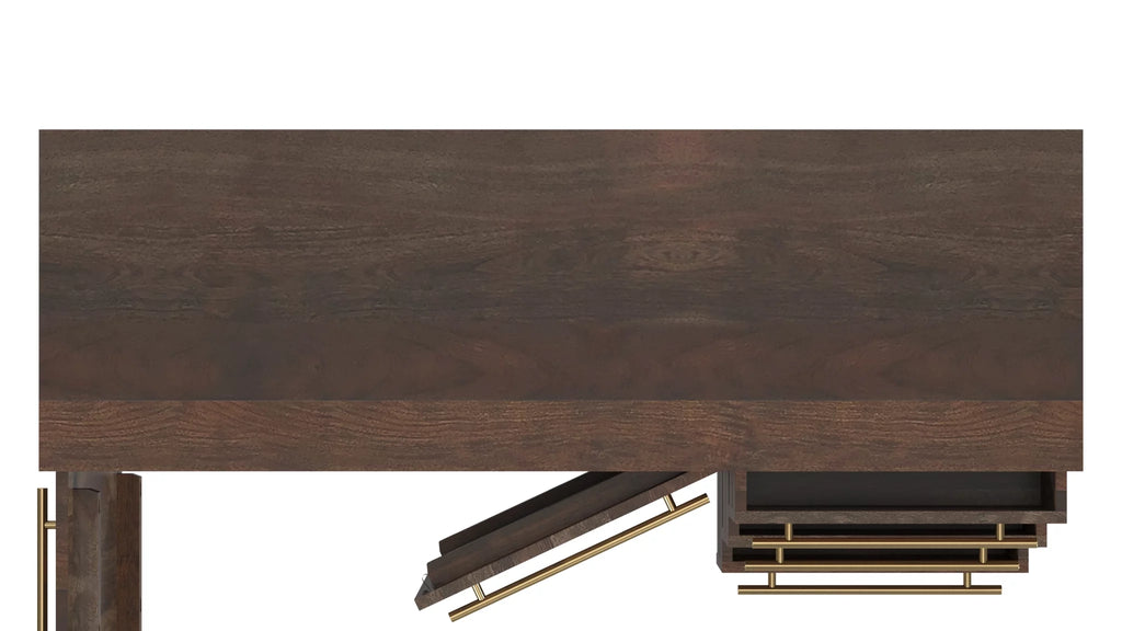 Dark Brown 3-Drawer 2-Door Wood Console Table P277807