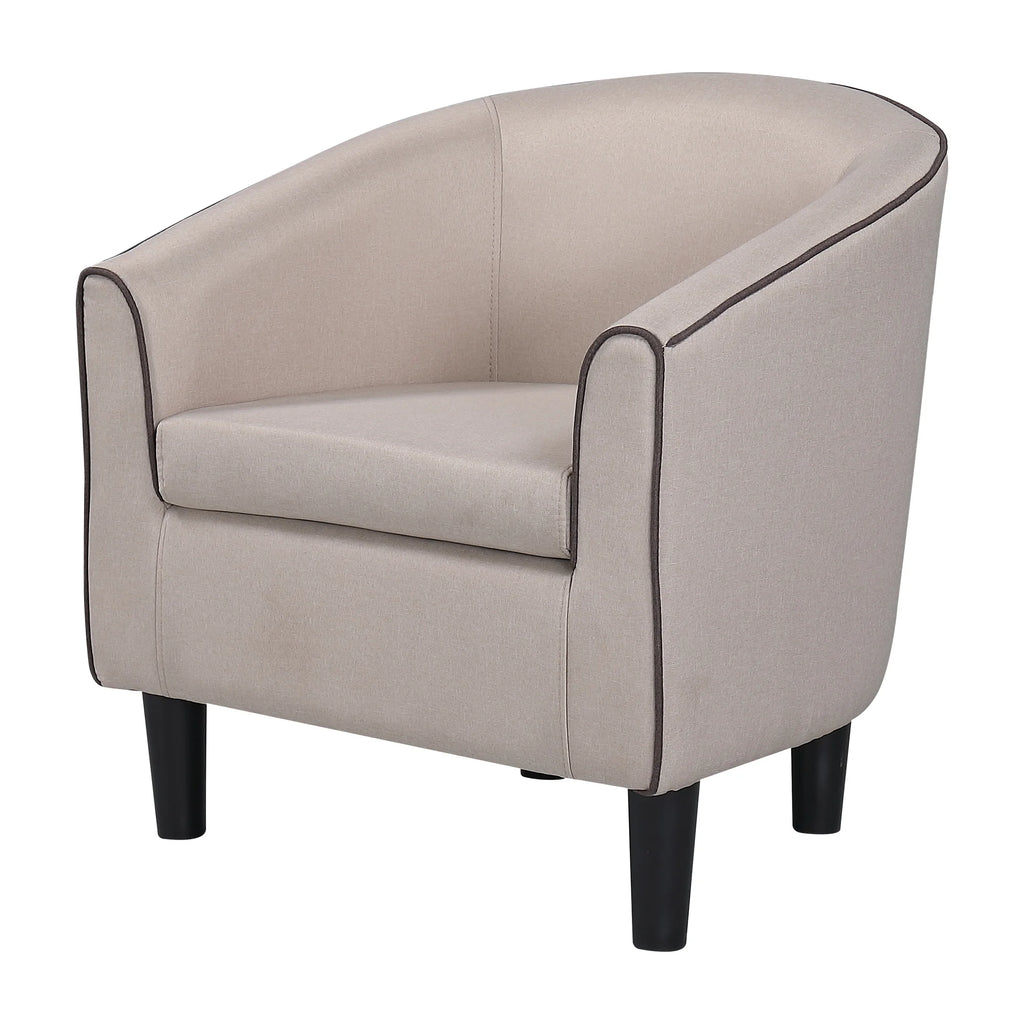 Beige Accent Chair with Ottoman R89097