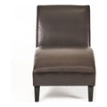Brown Bonded Faux Leather Chaise Lounge J5083