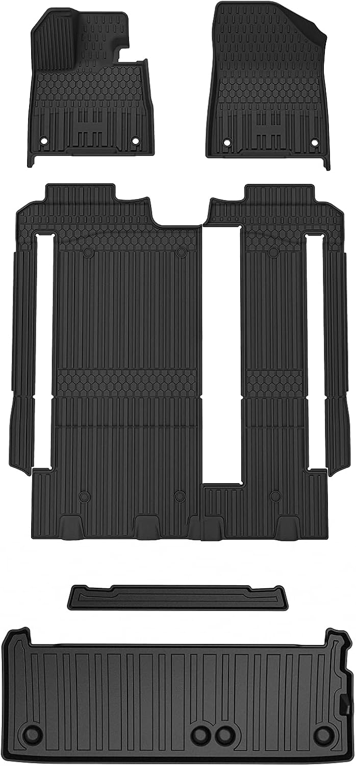 Black 8 Seat TPE All Weather Floor Mats & Cargo Liner W506609