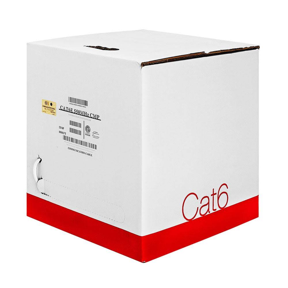 Cat6 23AWG Bare Copper 1000ft Ethernet Cable White N215537