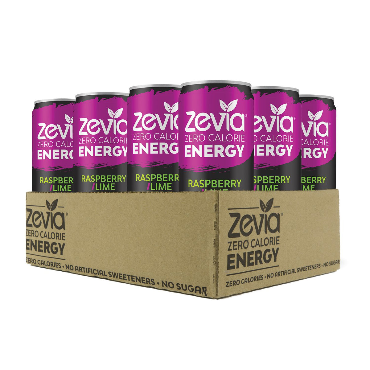Zero Calorie Soda Cola 12 Ounce Cans Pack of 24 and Zero Calorie Energy Drink Raspberry Lime 12 Ounce Cans Pack of 12 U64361