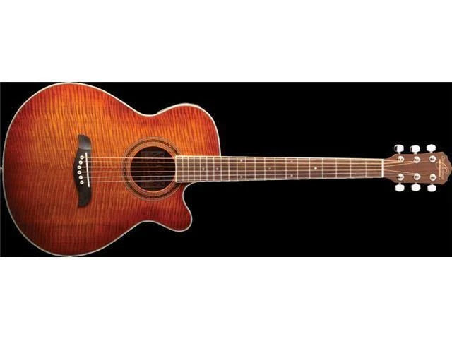 Flame Yellow Sunburst Acoustic-Electric Guitar W345