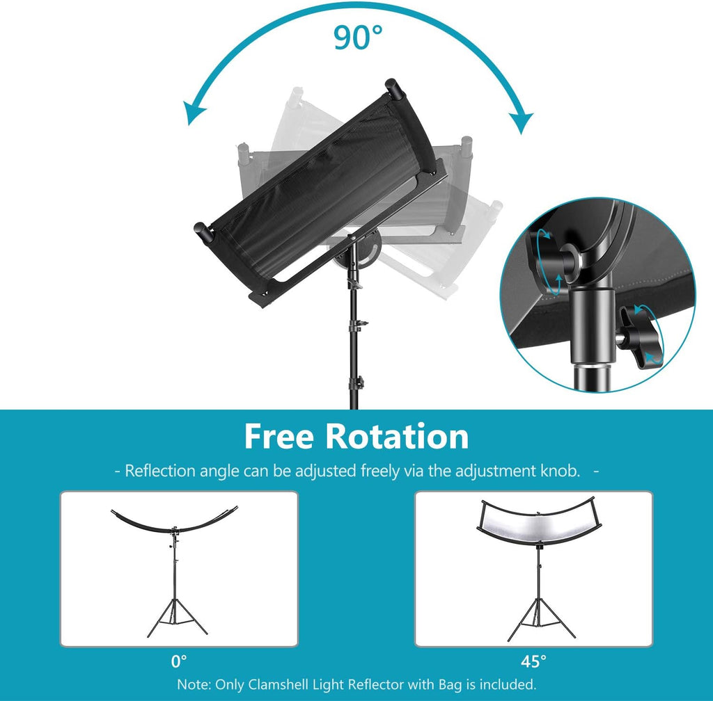 Black/White/Gold/Silver Photography Curved Lighting Reflector with Carrying Bag J79062
