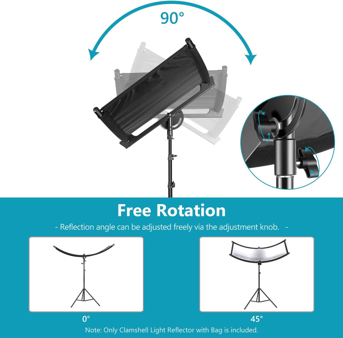 Black/White/Gold/Silver Photography Curved Lighting Reflector with Carrying Bag J79062