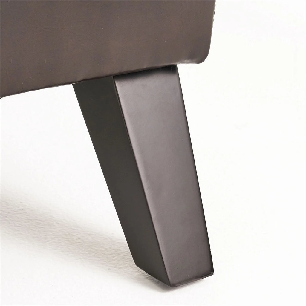 Brown Bonded Faux Leather Chaise Lounge J5083