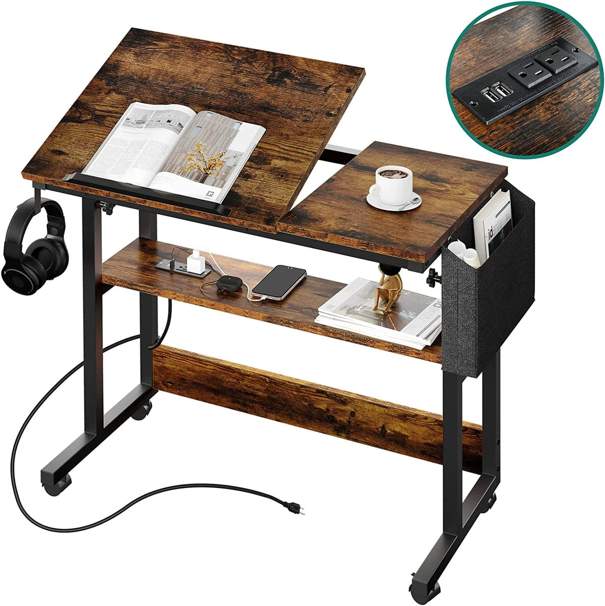 Portable Laptop Table with Charging Station K614875