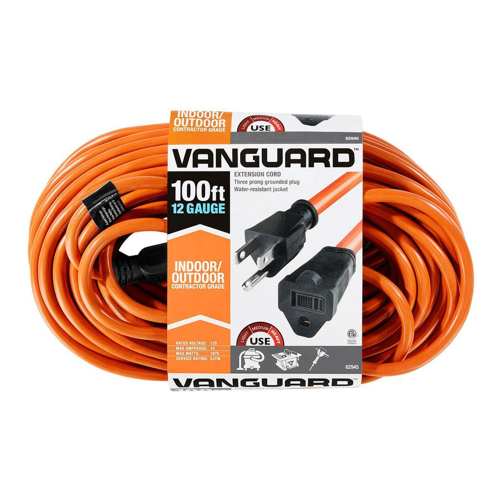 100 ft. 12/3 Gauge Outdoor Extension Cord, Orange W8545