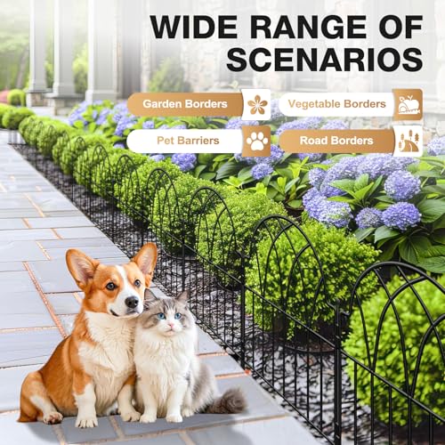 Arched Metal Fence Panel 24 in x 10.17ft No Dig Animal Barrier W87371